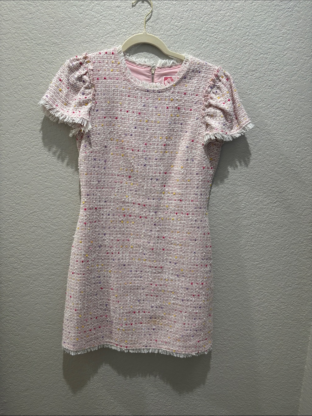 Kate Spade Strawberry Mochi Flutter Sleeve Tweed Mini Dress - Size 4 - Like New